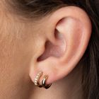 Mismatched Double Huggie Earrings with Clear Stones